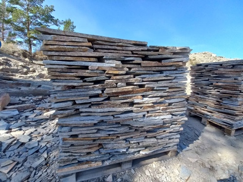 Плитняк златолит серебристый для фасада купить в Махачкале